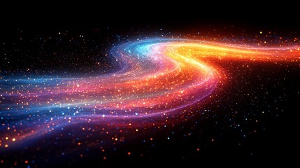 An abstract brain made of glowing light beams in vibrant colors showcasing creative thinking