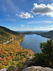 landscape with lake near the coast