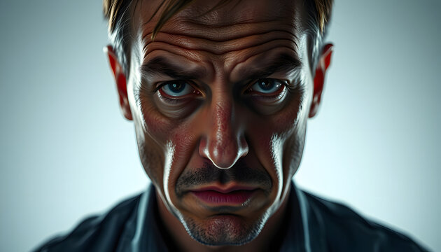 schizophrenic man - mental disorder isolated with white highlights, png