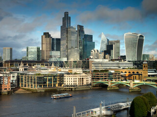 UK, England, London, City skyline from Tate moody