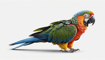 Obraz premium A colorful parrot with a blue and green tail.