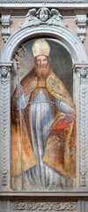 Obraz premium PAVIA, ITALY - SEPTEMBER 9, 2024: The fresco of St. Augustine in the church Chiesa di San Luca by Giovanni Francesco Romani from 16. cent.