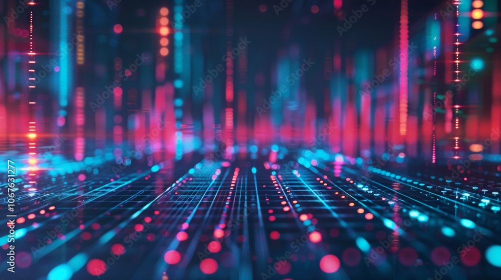 Poster vibrant abstract representation of data and technology