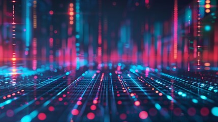 Vibrant abstract representation of data and technology