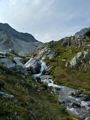 Rushing alpine stream in Hermit Meadows