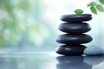 Fototapeta premium Hot Stone Therapy for Relaxation and Muscle Relief in Spa Setting