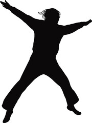 a girl jumping body silhouette vector
