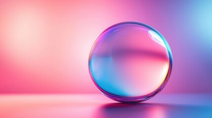 Holographic sphere with soft gradients, futuristic tone, flat design illustration