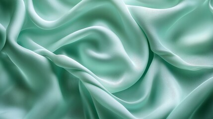 Obraz premium Mint Green Silk Fabric with Soft Folds