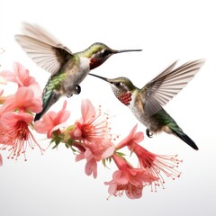 Naklejka premium Beautiful Hummingbirds hummingbird flower animal.