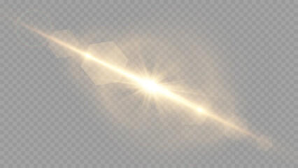 Light flare, Glowing light explodes. Light ray. shining sun, bright flash. Special lens flare light effect.  Stock royalty free vector illustration. PNG
