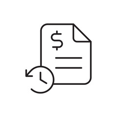 Transaction History Icon Featuring List, Representing Past Payment Records, Financial Tracking, and Expense Management