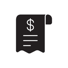 Receipt Icon, Representing Payment Confirmations, Transaction Proof, and Order Confirmation