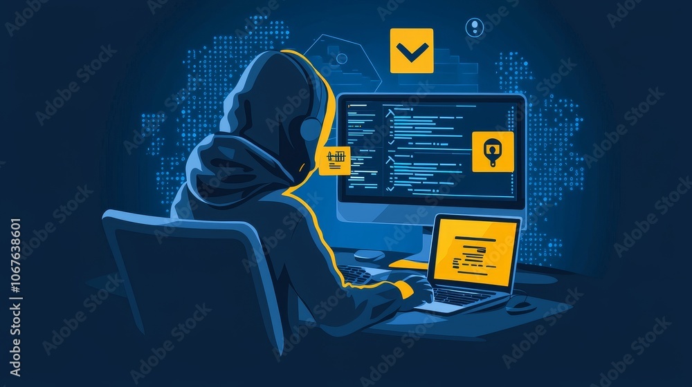 Poster how a skilled user navigates the digital world with a colorful papercut illustration of technology a