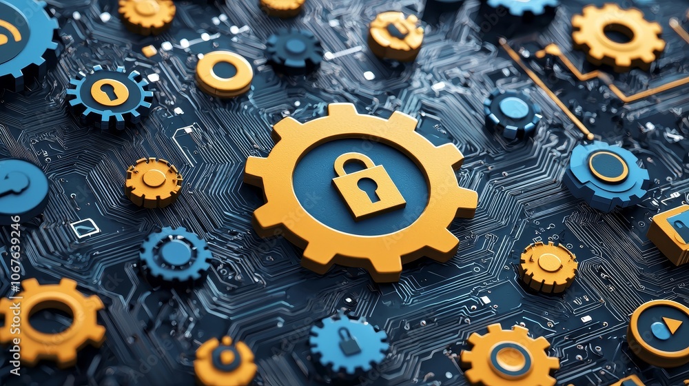 Aufkleber cybersecurity by understanding the importance of digital lock mechanisms in modern technology system