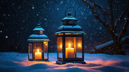 Christmas lanterns winter