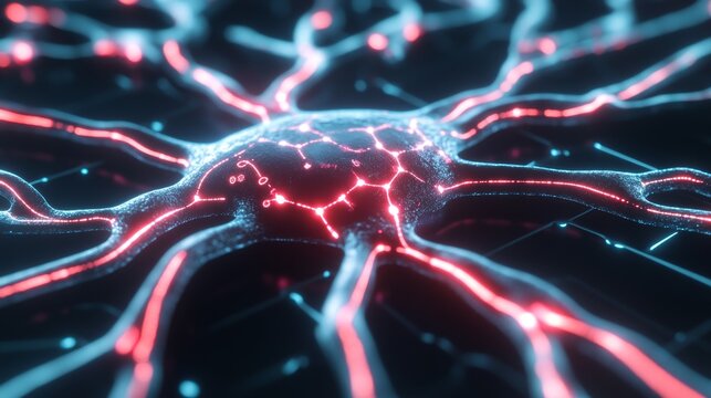 A stunning representation of neural networks showcasing the intricate connections and dynamic activity within.