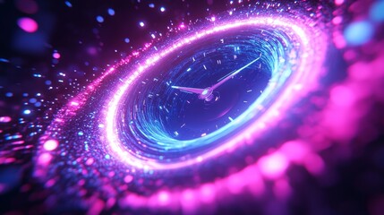 Obraz premium A mesmerizing depiction of time intertwined with cosmic elements.
