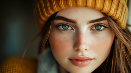 Confident Young Woman with Acne Embracing Her Natural Look