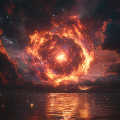 Witnessing the celestial dance of a supernova as it illuminates the night sky