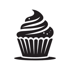 Sweet Cup Cake Illustration Silhouette Vectors for Creative Designs