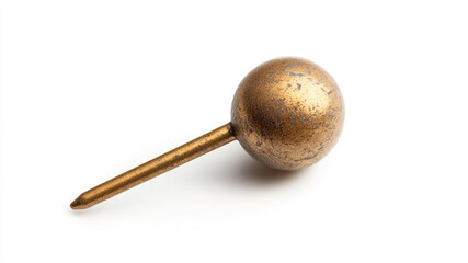 Isolated Golden Location Pin With a Sleek Design on a Pure White Background