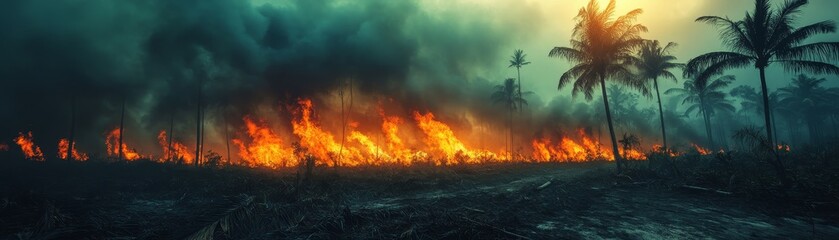 Keywords related to forest fires and environmental effects.