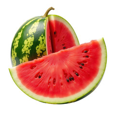 Sliced watermelon on transparent background