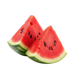 Sliced watermelon on transparent background