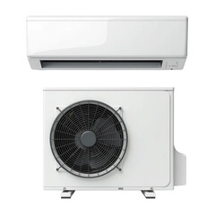 Air conditioner split system on transparent background