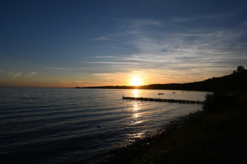 Obraz premium Abend am Stettiner Haff