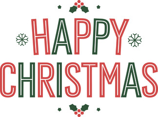 Happy Christmas Vector Style Typography