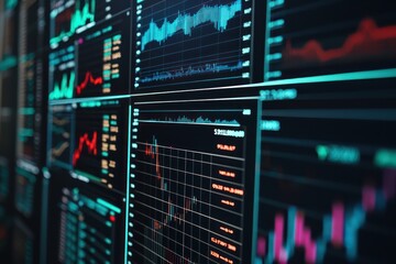 Digital business statistics and stock data on a screen, representing the importance financial insights