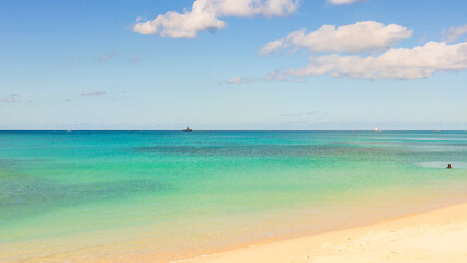 Fototapeta premium Barbados Island's Sandy Paradise Beach, Caribbean Island