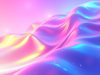 Fototapeta premium Abstract neon colorful curve holographic 3D fluid glass effect background image
