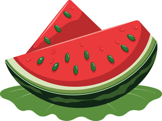 Vector watermelon slice isolated on white