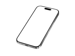 Isolated smartphone white screen on transparent background