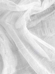 White fabric with a pattern of lines and dots. The fabric is white and has a texture that looks like it's made of lace