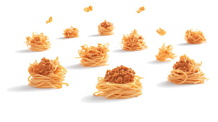 Homemade Enchiladas on Plates Against White Background Generative AI