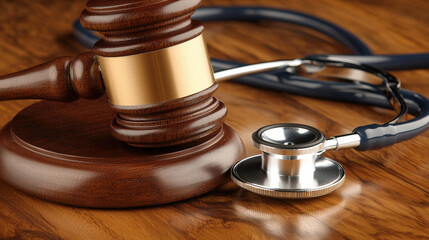 Gavel and Stethoscope Symbolizing Medical Law