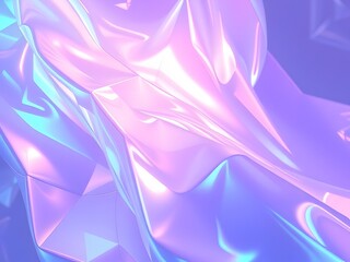 Abstract neon colorful curve holographic 3D fluid glass effect background image