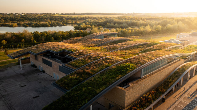 The extensive living roof or green roof on a responsible business building