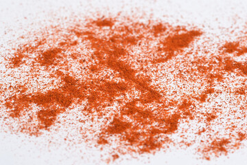 Paprika (ground red pepper) on white background