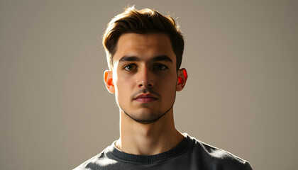 Obraz premium calm young man isolated with white highlights, png