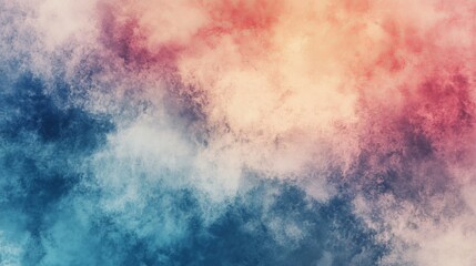 Fototapeta premium Soft pastel clouds blend pink and blue hues, forming a dreamy, ethereal scene. This abstract image evokes serenity and calmness with light, gentle colors.