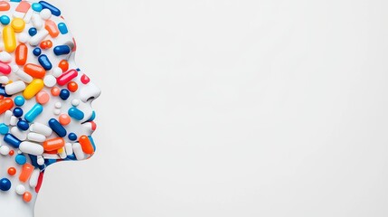 Obraz premium The mouth oral microbiome art banner is generated by stock and has an empty space in the middle