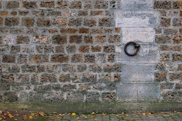 Abstract Old Brick wall Urban Texture with Shabby Damaged and the door knocker