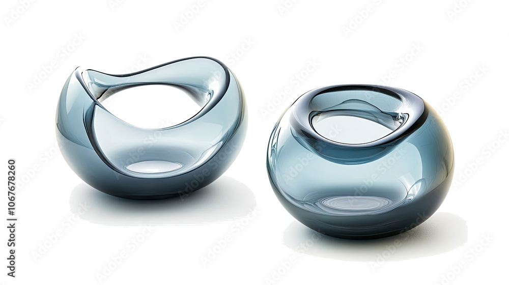 Aufkleber elegant glass abstract shapes set isolated on a clean background generative ai