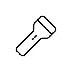 Flashlight icon Thin line vector illustration set