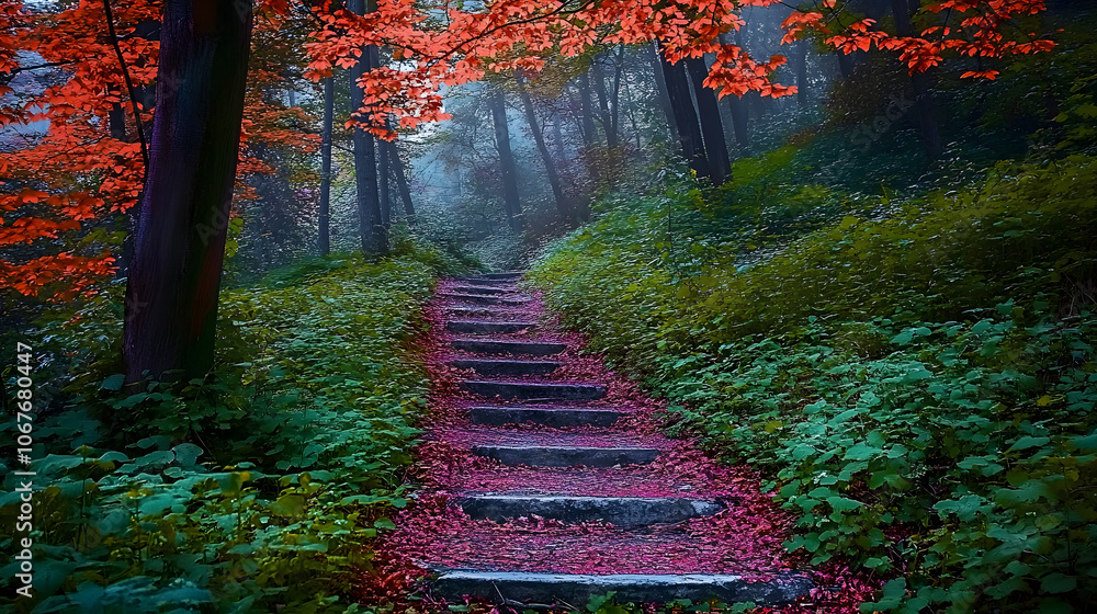 Aufkleber a forest where self-improvement is a path that becomes clearer and more beautiful with each step tak